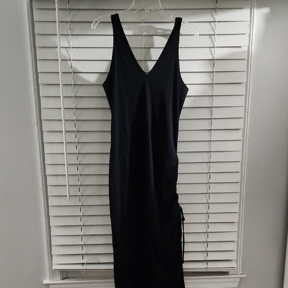 a new day Black V-Neck Midi Slip Dress